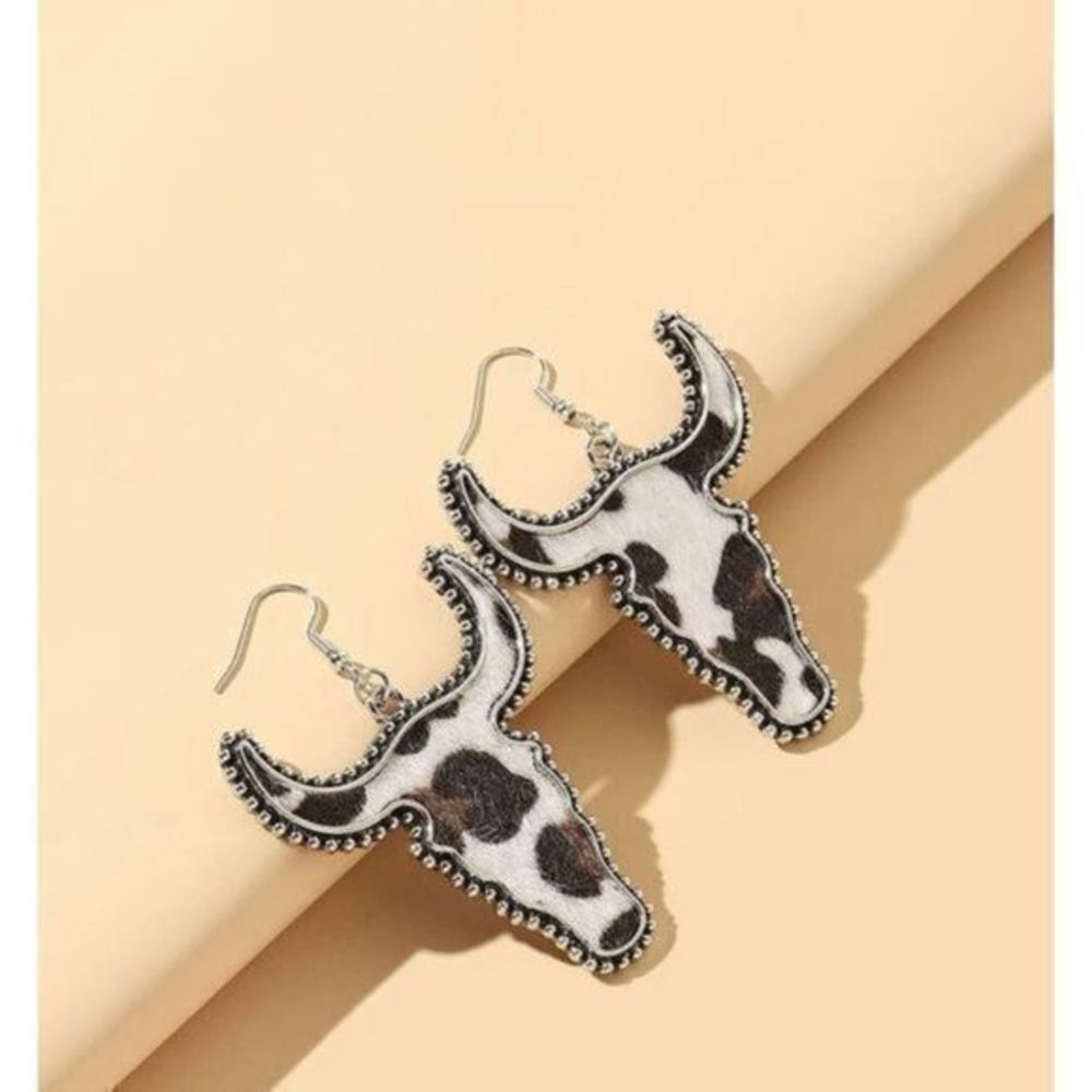 Bull western faux fur Earrings